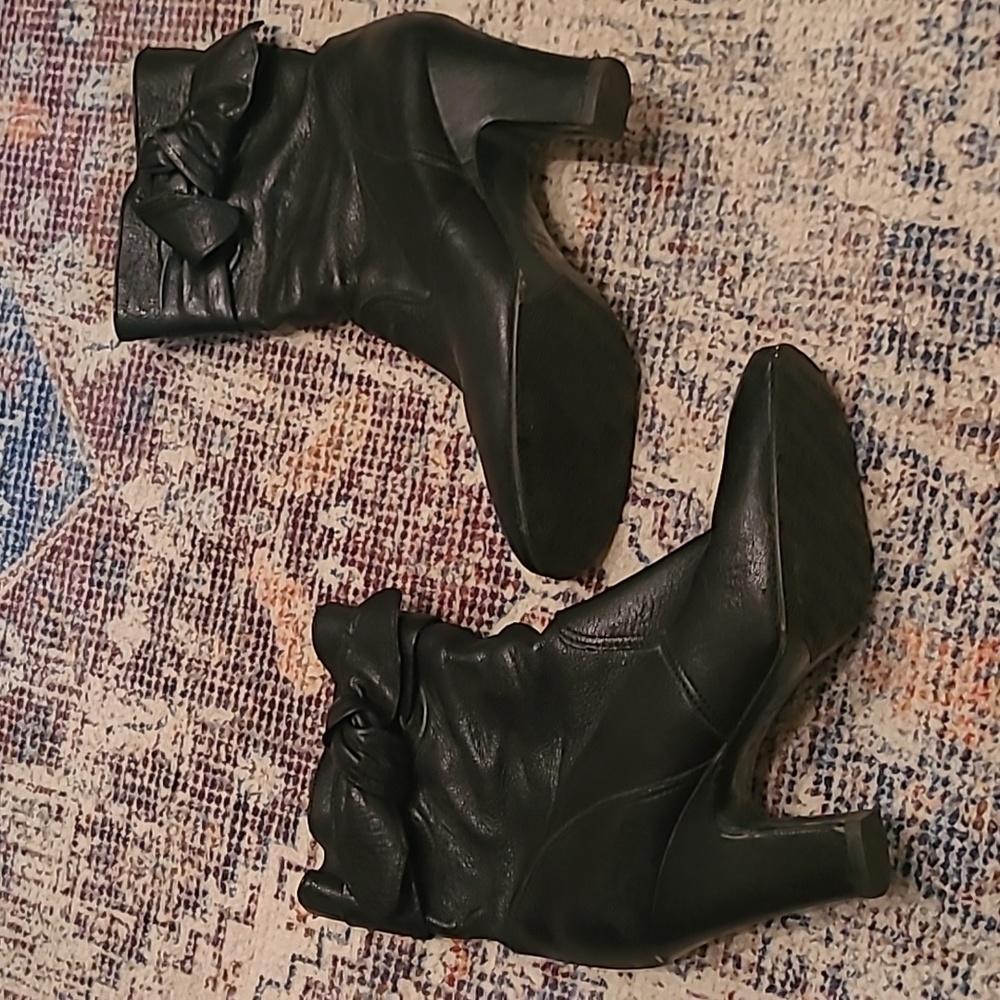 biala Italian leather heeled moto boots